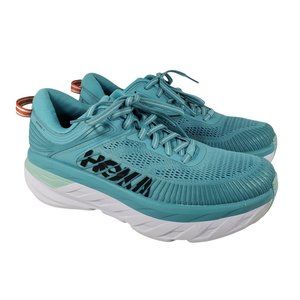 HOKA ONE ONE Bondi 7 Womens 8.5 Running Shoes Road Aquarelle Eggshell Blue